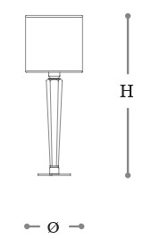 Dimensions of the Spillo Opera Italamp Table Lamp